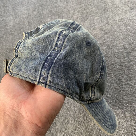 Adidas Strapback Hat Cap Blue Trefoil Logo Retro Three Stripes Chambray - Picture 4 of 8